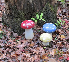 garden art mushrooms glasses bowls craft, crafts, gardening, repurposing upcycling
