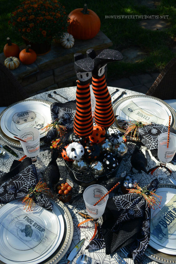 halloween decorations tablescape witches, halloween decorations, seasonal holiday decor
