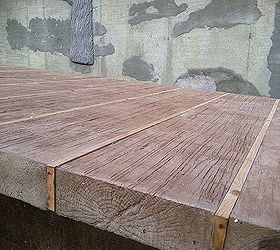 conrete wood walkway backyard, concrete masonry, diy, woodworking projects