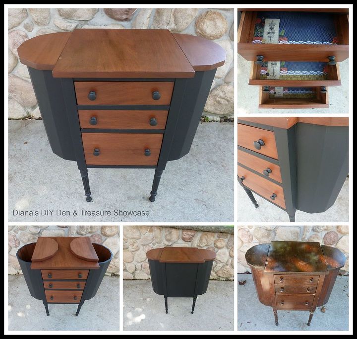 painted furniture midcentury sewing cabinet redone, painted furniture