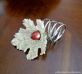 diy acorn leaf napkin rings, crafts, seasonal holiday decor