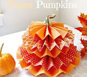 fall craft paper pumkins, crafts, seasonal holiday decor