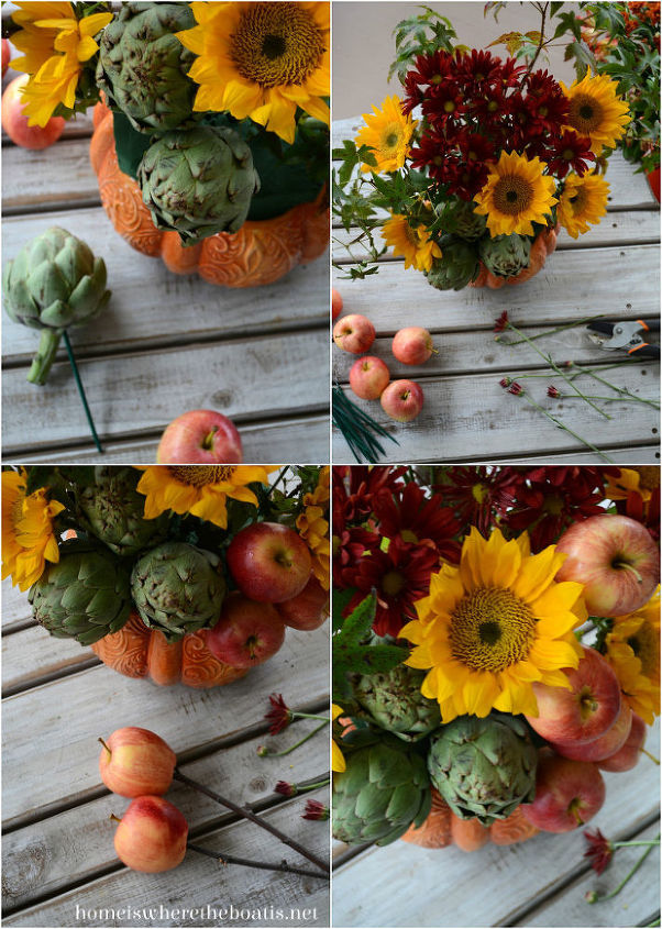 fall flowers planter pumpkin tureen, flowers, gardening, seasonal holiday decor