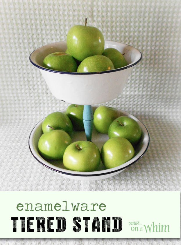 enamelware tiered stand, home decor, repurposing upcycling