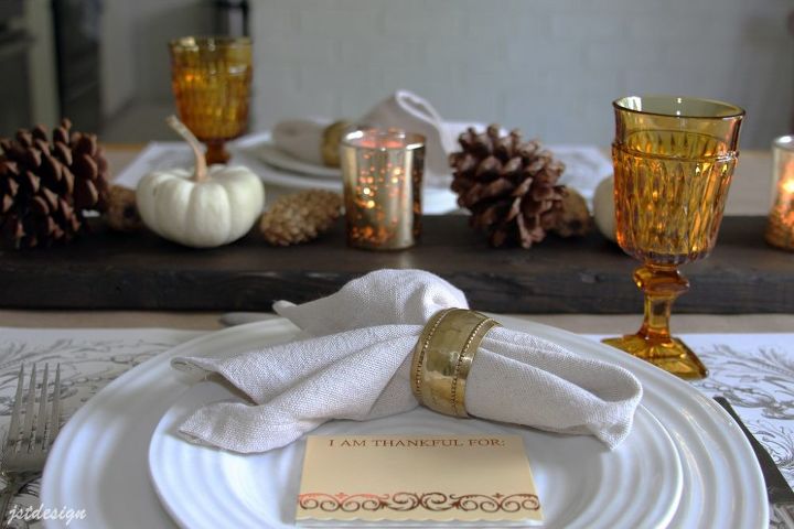 pottery barn knock off napkins fall table setting, home decor, seasonal holiday decor