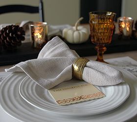 pottery barn knock off napkins fall table setting, home decor, seasonal holiday decor