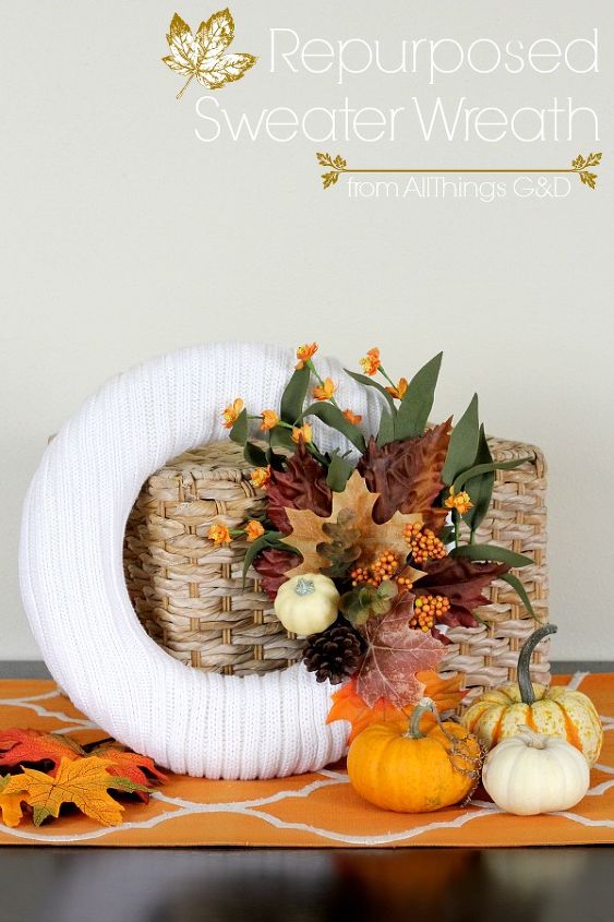 wreath sweater fall repurpose, crafts, repurposing upcycling, seasonal holiday decor, wreaths