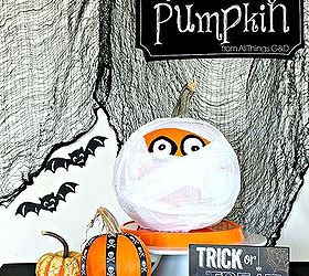 halloween deecorations mummy pumpkin, crafts, halloween decorations, seasonal holiday decor