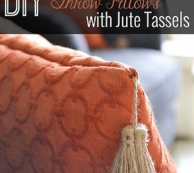 diy throw pillows with diy jute tassels, crafts, diy, how to, reupholster