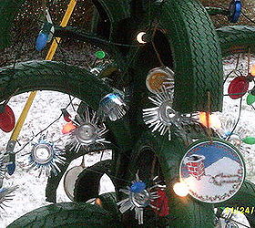 christmas decoration tree tire upcycle, christmas decorations, repurposing upcycling, seasonal holiday decor