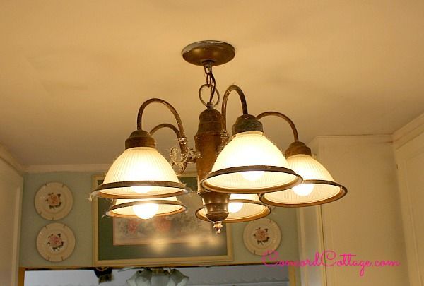 mason jar chandelier shabby chic, diy, kitchen design, lighting, mason jars, painting