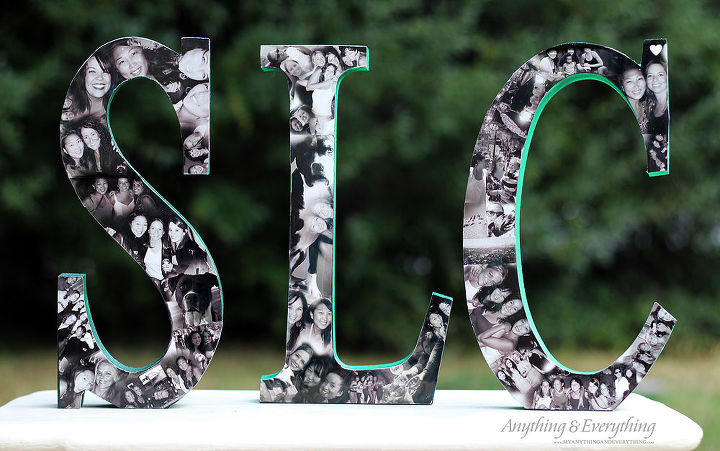 diy photo collage letters, crafts, decoupage, diy