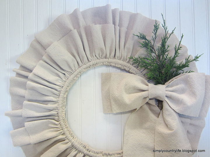 wreaths ruffled drop cloth embroidery hoop, crafts, wreaths