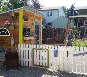 pallets garden shed space, fences, gardening, outdoor living, pallet, repurposing upcycling, storage ideas