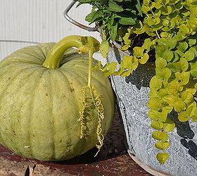 topsy turvy planter fall buckets deck, container gardening, decks, gardening