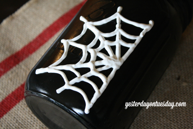 vasos de teia de aranha de halloween