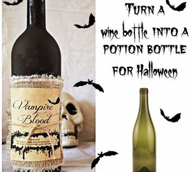 halloween decorations glass wine bottle, halloween decorations, seasonal holiday decor