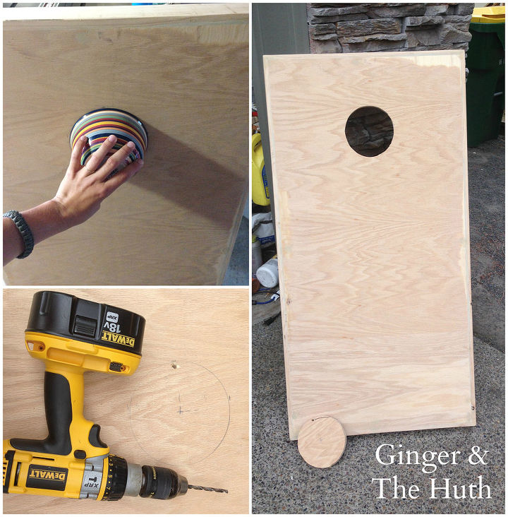 diy recessed cornhole, diy, outdoor living, painted furniture, woodworking projects