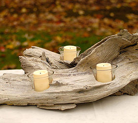 rustic furniture driftwood candle holder, crafts, home decor