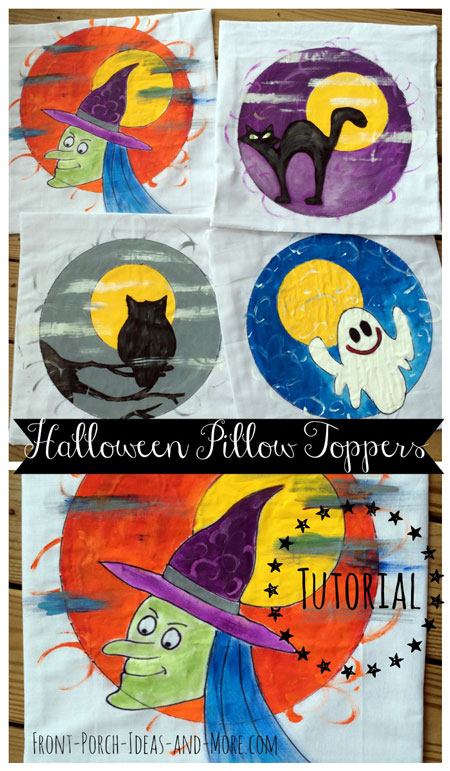 easy diy halloween pillow toppers, crafts, diy, halloween decorations, outdoor living, seasonal holiday decor, reupholster