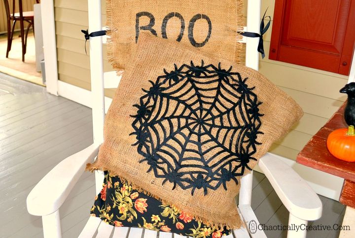 halloween decorations spider web pillow bulap, crafts, halloween decorations, seasonal holiday decor, reupholster