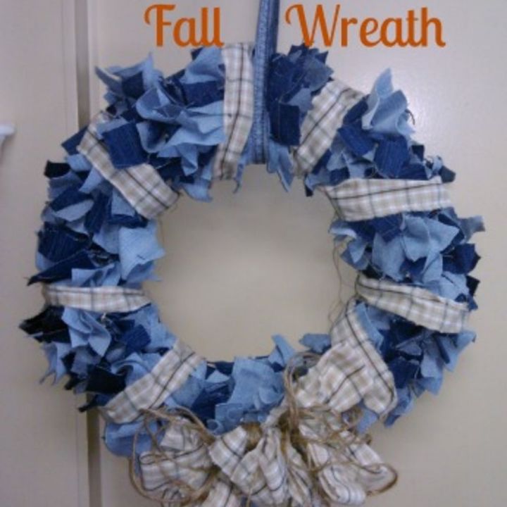 wreaths denim country fall, crafts, wreaths