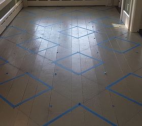 flooring painted diamond pattern foyers budget, diy, foyer, painting