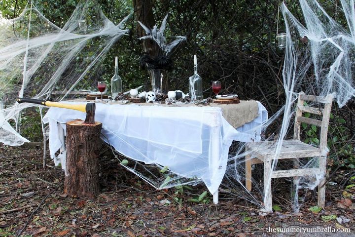 diy rustic spooky halloween table decor, halloween decorations, home decor, seasonal holiday decor