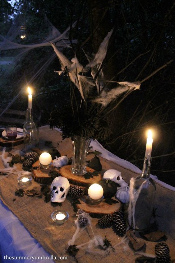 diy rustic spooky halloween table decor, halloween decorations, home decor, seasonal holiday decor