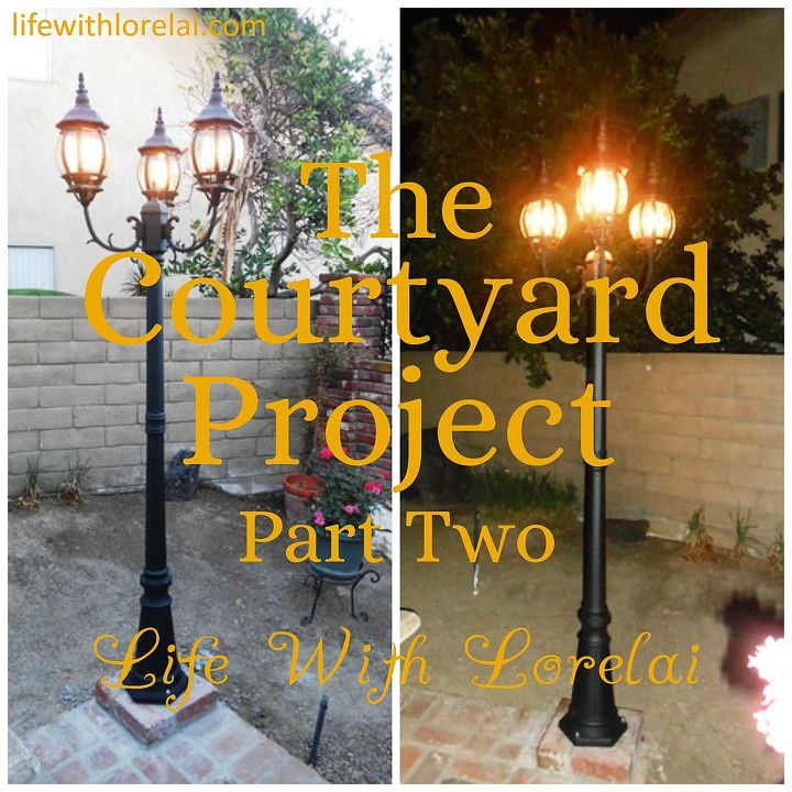 courtyard project diy makeover part two, diy, electrical, lighting, outdoor living