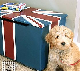 painted furniture toy chest union jack coffee table, painted furniture, repurposing upcycling
