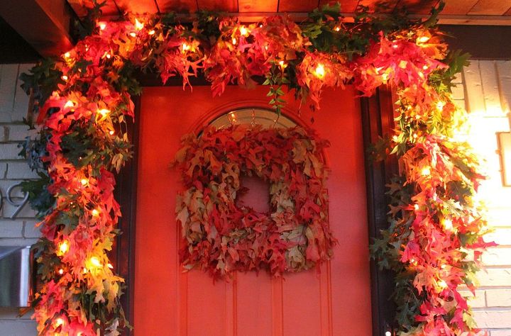 wreaths autumn leaf garland, crafts, halloween decorations, seasonal holiday decor