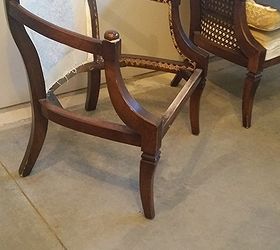 q upcycling upholstery cane barrel chair ideas, painted furniture, reupholster, Caning all out might leave the back fabric in