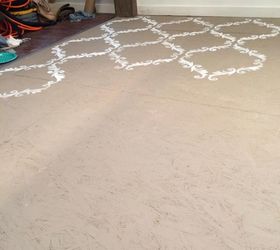 Plywood Floor Stenciled With Chalk Paint Hometalk