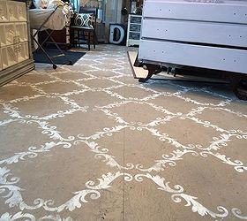 Plywood Floor Stenciled With Chalk Paint Hometalk
