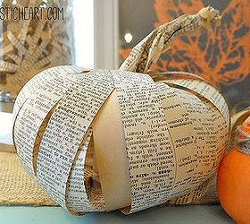 book page paper pumpkin fall decor craft budget, crafts, seasonal holiday decor