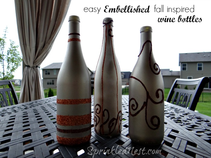 decoracin otoal con botellas de vino