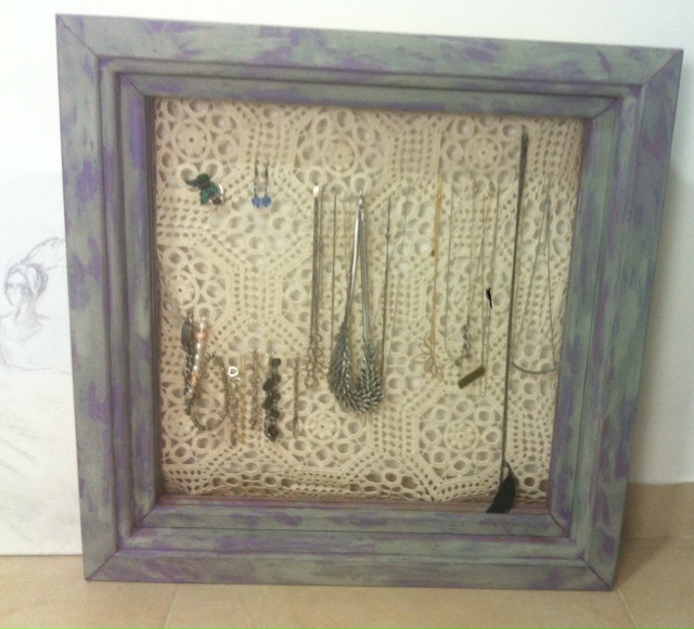 jewelry organizer from old window frame total budget 0, chalk paint, organizing, repurposing upcycling
