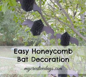easy honeycomb bat decoration, crafts, halloween decorations, repurposing upcycling, seasonal holiday decor