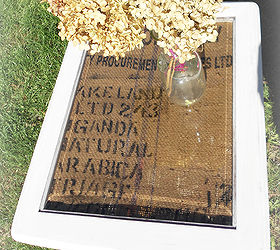 burlap table makeover, crafts, painted furniture