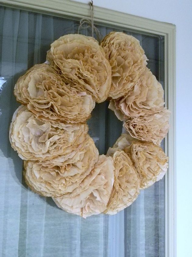 wreaths coffee filter variations, crafts, home decor, wall decor, wreaths