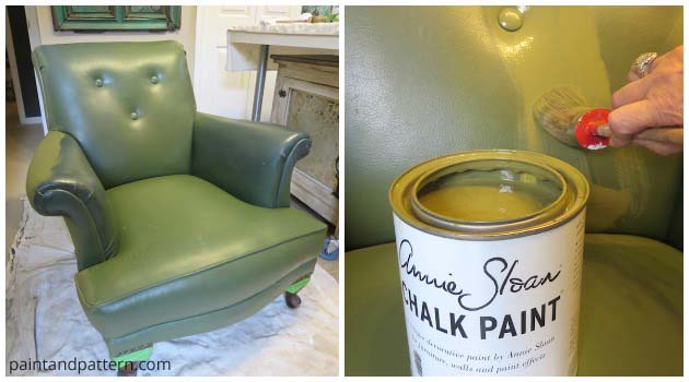 Stenciling Leather Club Chair Hometalk