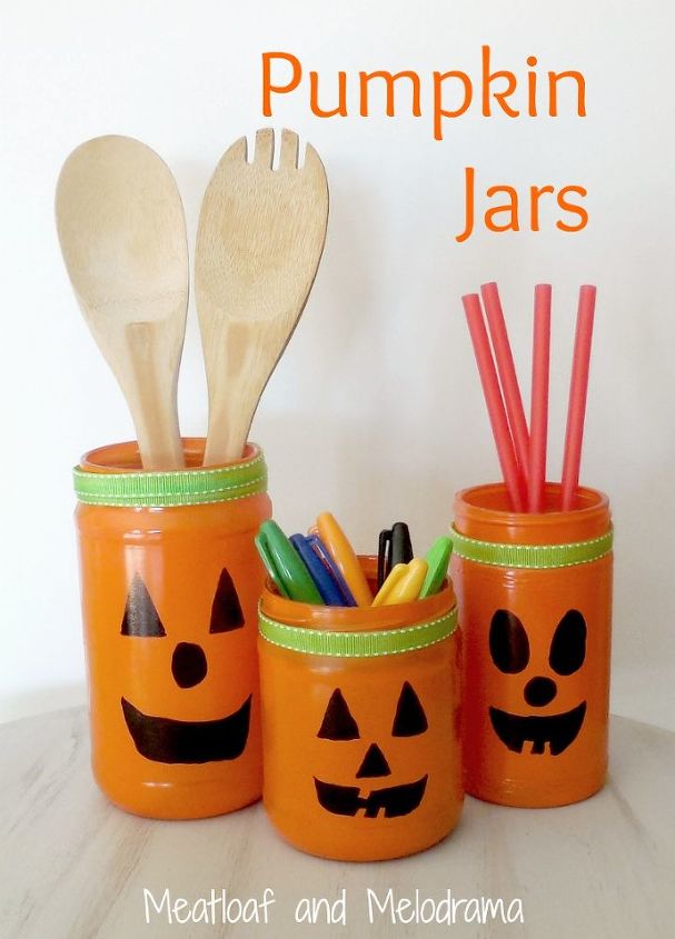 easy jar pumpkins trickortreat, crafts, halloween decorations, seasonal holiday decor