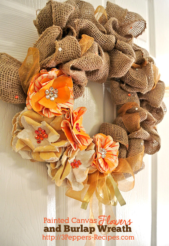 wreath painted canvas flower burlap, crafts, seasonal holiday decor, wreaths