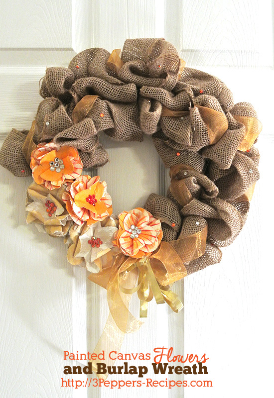 wreath painted canvas flower burlap, crafts, seasonal holiday decor, wreaths