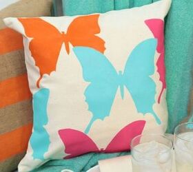 tulip for your home butterfly pillow stencil tutorial, home decor, painting, reupholster