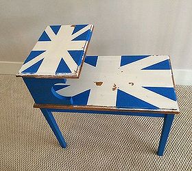 painted furniture union jack step table, diy, painted furniture
