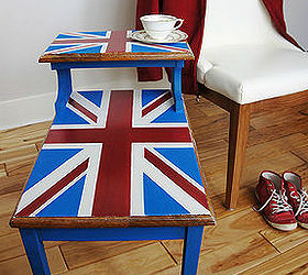 painted furniture union jack step table, diy, painted furniture