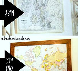 diy custom framed world map, crafts, home decor