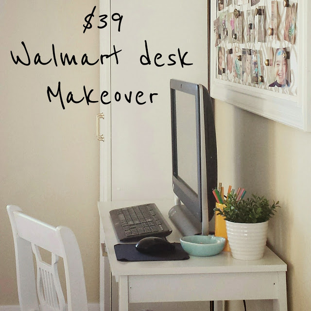 painted furniture walmart desk makeover, home office, painted furniture